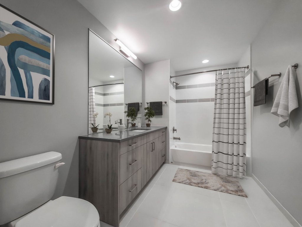 bathroom at the clark chicago apartments
