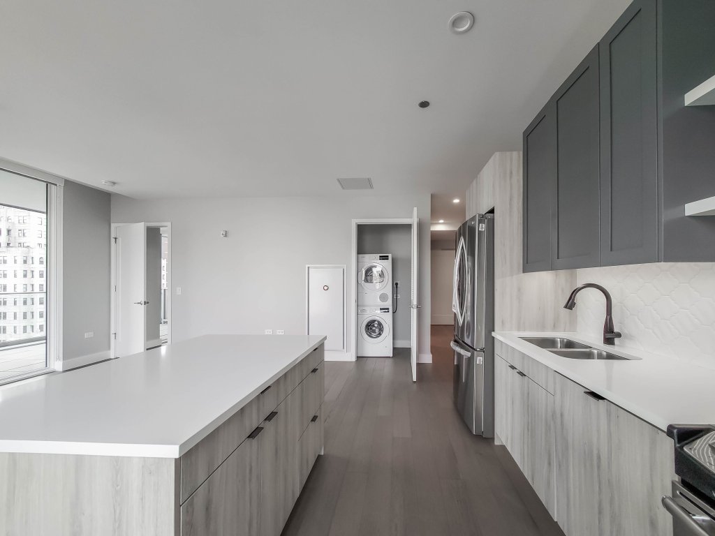kitchen at the clark chicago luxury apartments